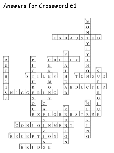 Answers for Crossword 61

 
